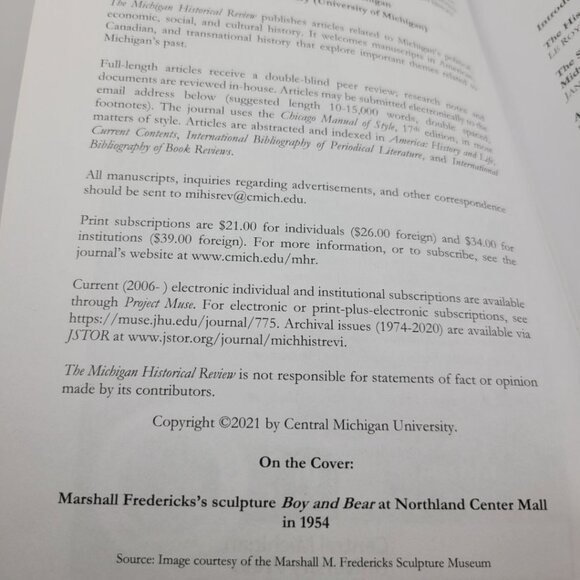 The Michigan Historical Review Spring 2021 Volume 47 No 1 Great Lakes Midwest - Picture 4 of 8
